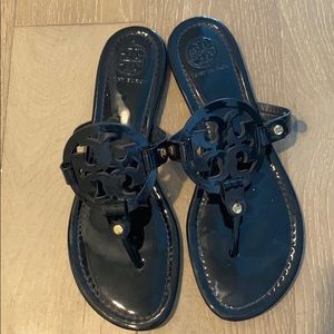 Tory Burch Miller Sandal Black Patent Leather